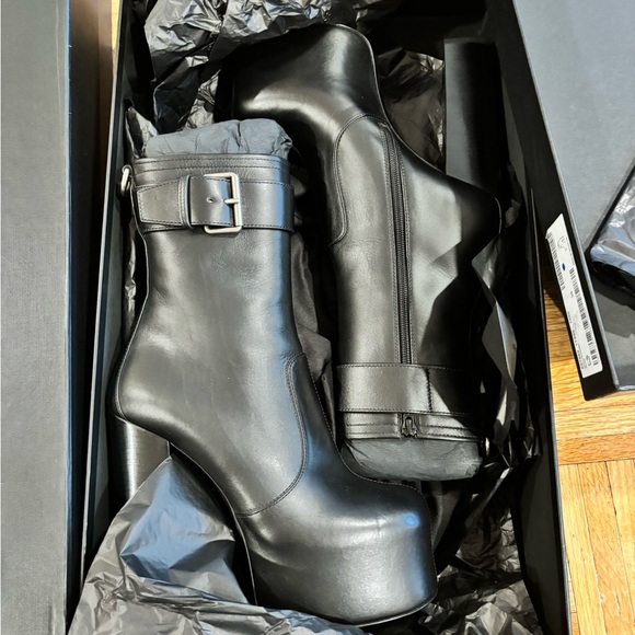 YSL Women's Cherry Platform High Heel Mid Calf Boots - Picture 2 of 10